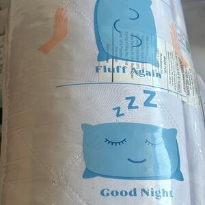 Fluff Blue and White Pillow